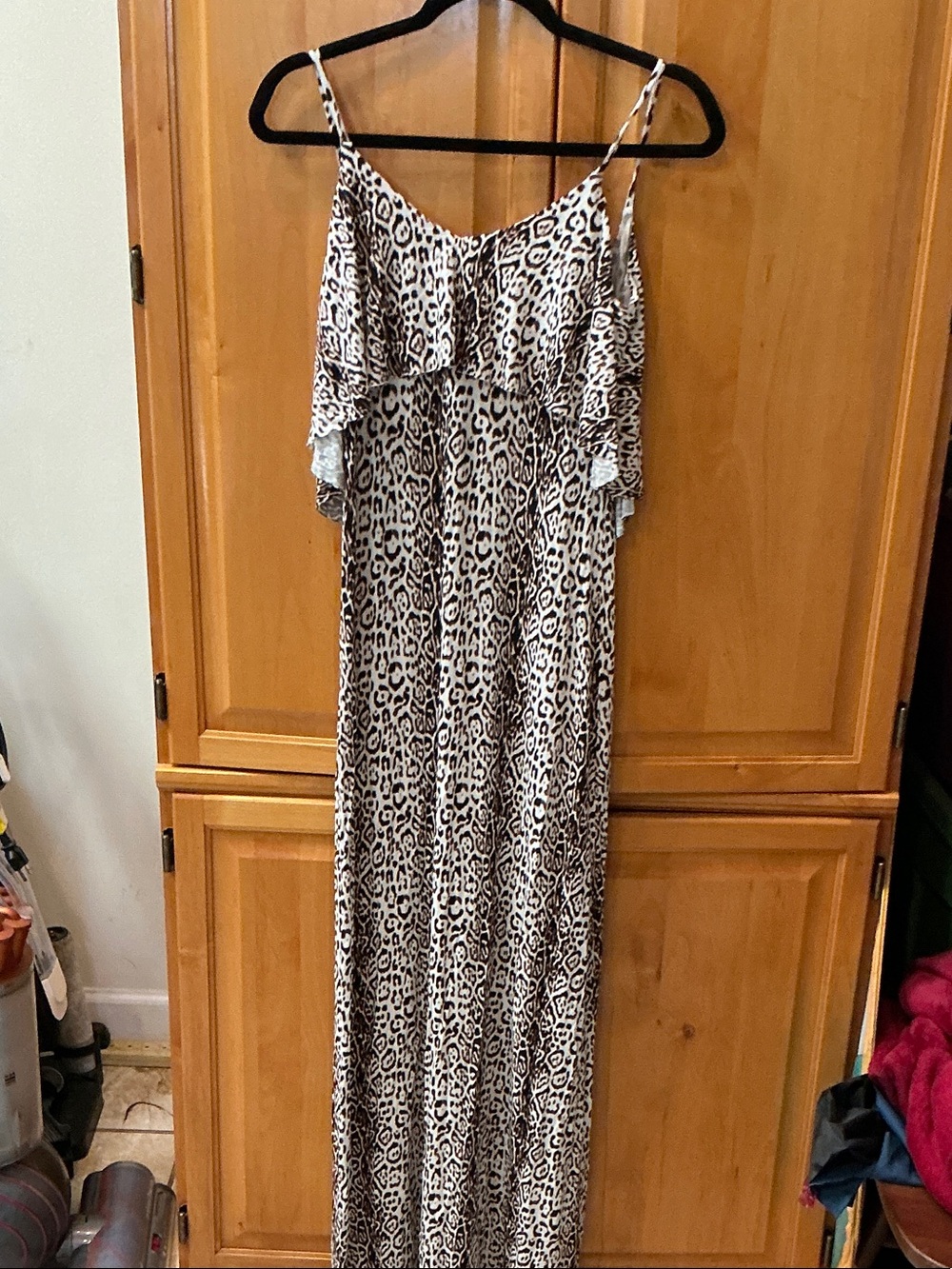 Tart Leopard Print Maxi Dress in Black and White